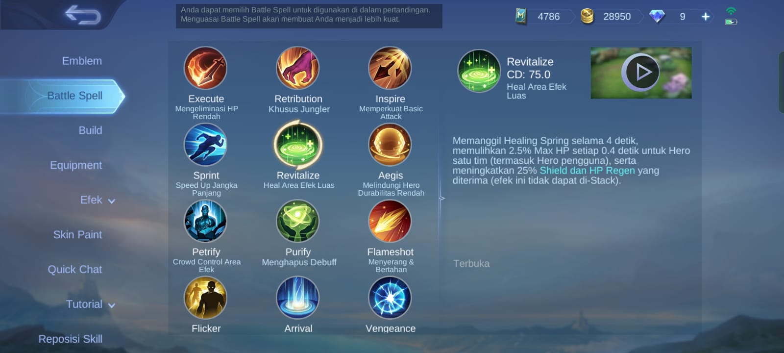 Inilah Battle Spell pada Mobile Legends serta Fungsinya