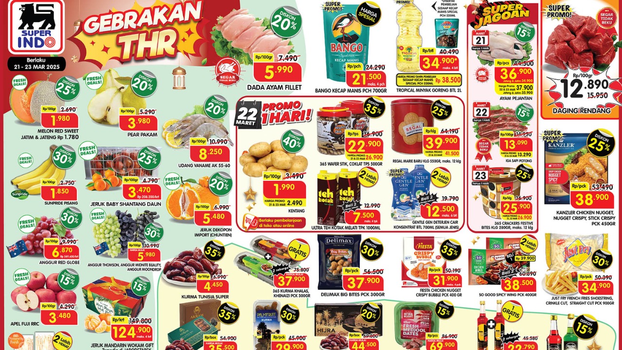 Promo Superindo Hari Ini 22 Maret 2025: Borong Ayam Fillet Cuma Rp5 Ribu, Hemat Belanja THR!