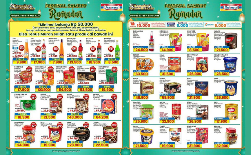 Promo JSM Indomaret 28 Februari-2 Maret 2025: Sambut Ramadan dengan Diskon Super Hemat!