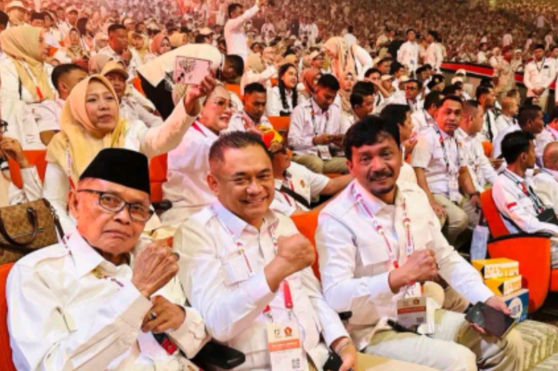 Momen Bupati Bengkulu Tengah Terpilih Hadiri Puncak Perayaan HUT Partai Gerindra