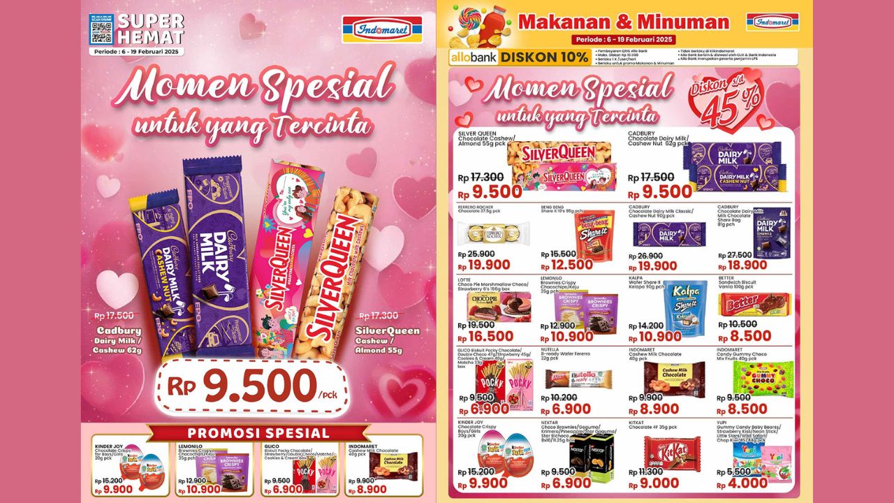 Indomaret Hadirkan Promo JSM Spesial Valentine, SilverQueen dan Dairy Milk Cuma Rp.9500