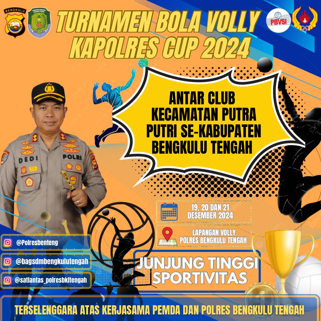 Turnamen Voli Kapolres Cup Bengkulu Tengah Digelar 17 Desember