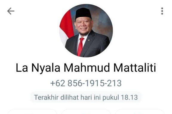 Foto dan Namanya Dicatut Oknum Tak Bertanggung Jawab di WhatsApp, Ini Penjelasan Ketua DPD RI