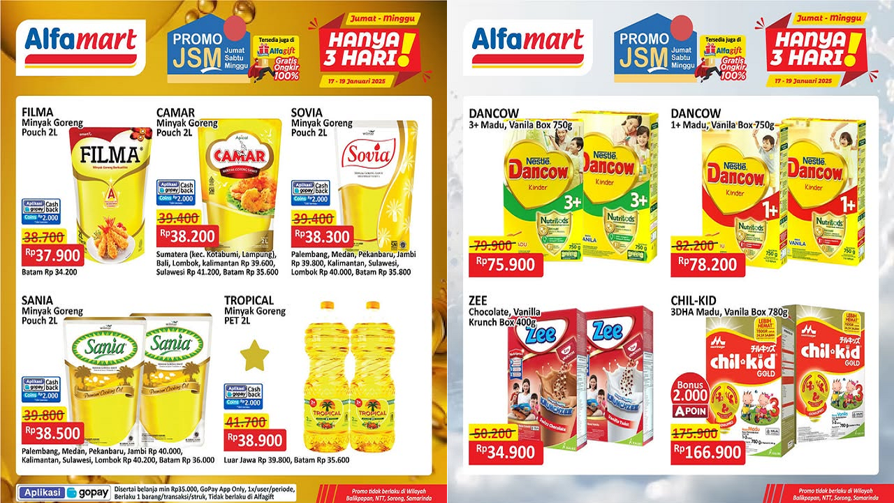 Katalog Promo JSM Alfamart 17-19 Januari 2025, Minyak Goreng & Susu Mulai Rp37 Ribuan!