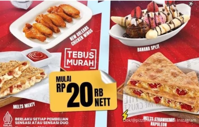 Nikmati Promo Spesial Pizza Hut! Tebus Murah Mulai Rp20 Ribuan