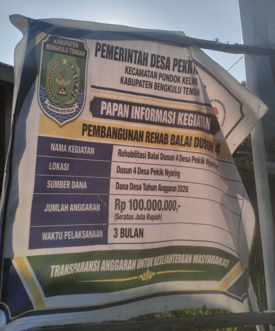 Sederet Dugaan Kejanggalan Proyek Rehab Balai Pekik Nyaring Senilai Rp100 Juta