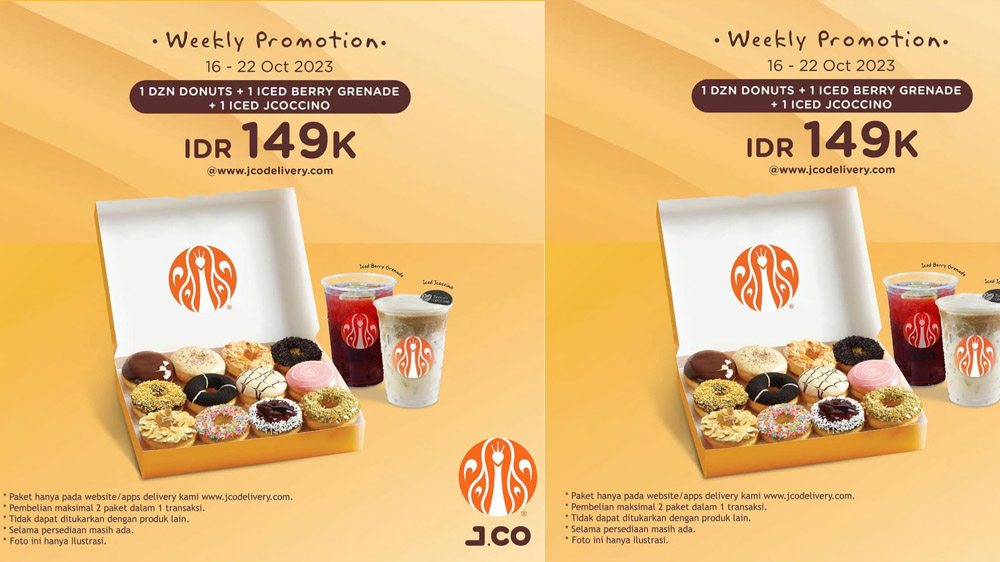 Promo JCO Terbaru Mulai 16 Oktober, 1 Dzn Donuts + 1 Iced Berry Grenade + 1 Iced Jcoccino Hanya Rp149 Ribu