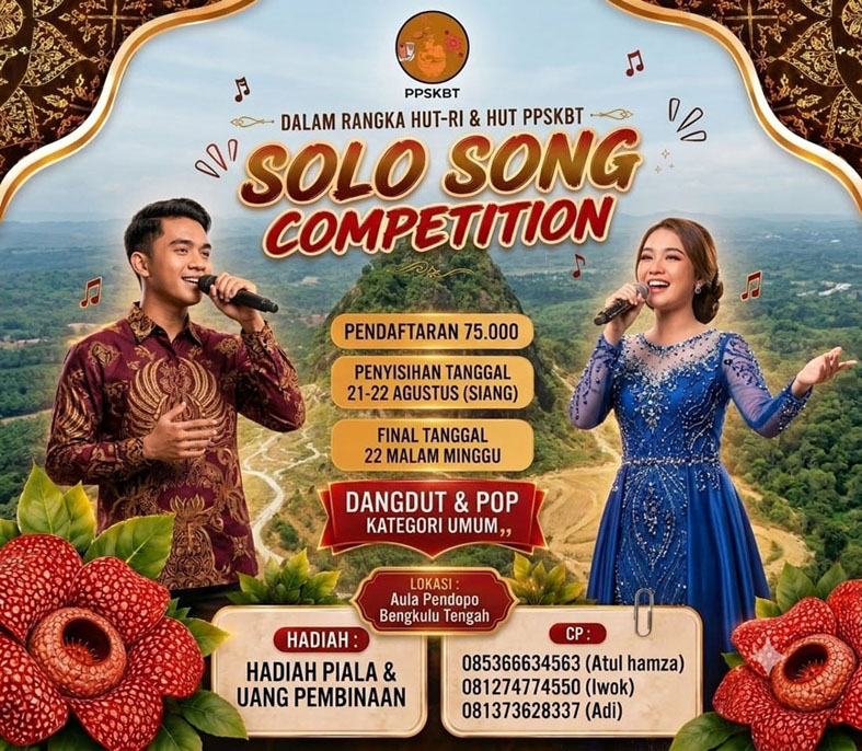 Jangan Ketinggalan! Lomba Solo Song HUT RI dan PPSKBT Bengkulu Tengah Berhadiah, Segera Daftar