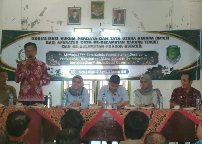 Sosialisasi Hukum Tingkat Kecamatan Karang Tinggi dan Pondok Kubang Hadirkan APH, Camat: Tidak Dipungut Biaya