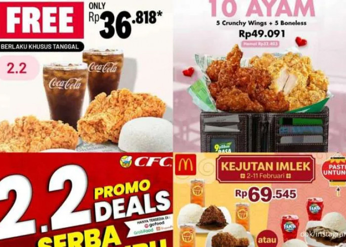 Promo 2.2 Aneka Menu Ayam Februari 2024: KFC, McD, Wingstop, & CFC! Nikmati Diskon & Paket Spesial