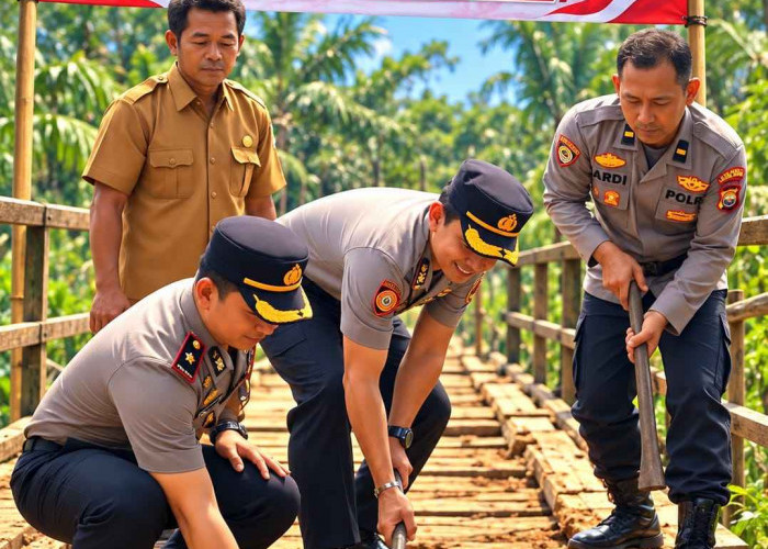 Kapolres AKBP Yanu Pimpin Groundbreaking Jembatan Merah Putih di Pondok Kubang, Tuai Pujian