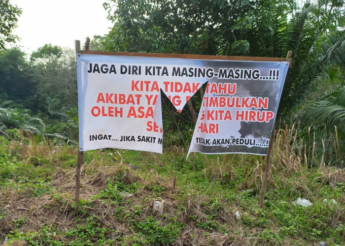 Diragukan! Spanduk Berisi Keluhan Asap Dibuat Warga Talang Empat 