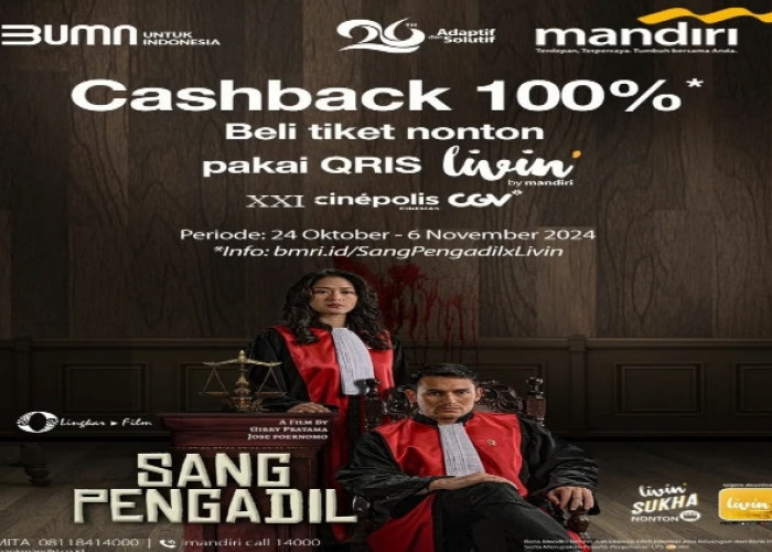 Promo Cinema XXI! Beli Tiket Nonton Film ‘Sang Pengadil’ Pakai Livin by Mandiri dan Dapatkan Cashback 100%