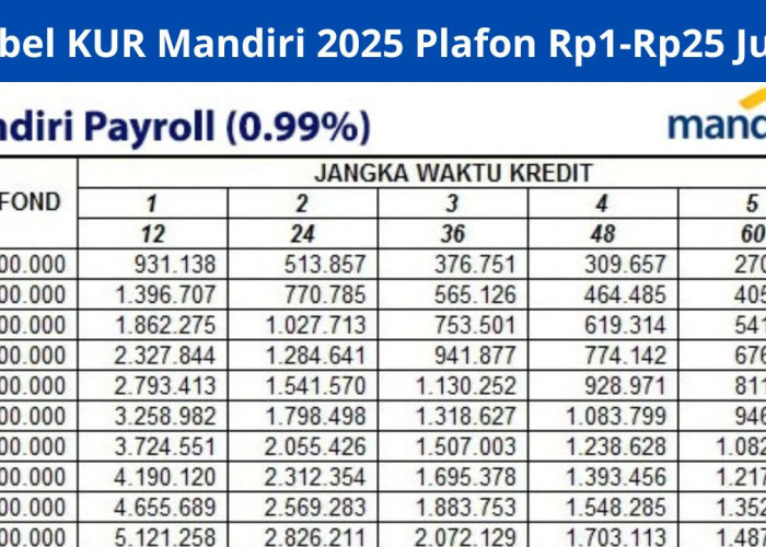 Butuh Modal Usaha? Ajukan KUR Mandiri 2025 dengan Plafon Rp10-100 Juta, Cek Syarat dan Tabel Angsurannya!