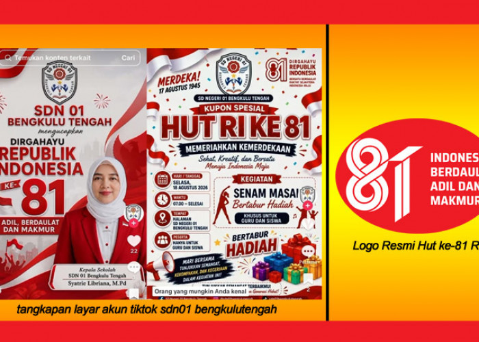 Agak Laen SDN di Bengkulu Tengah Ini, Logo Hingga Tema HUT ke-81 RI yang Diposting Tak Mengikuti Ketentuan