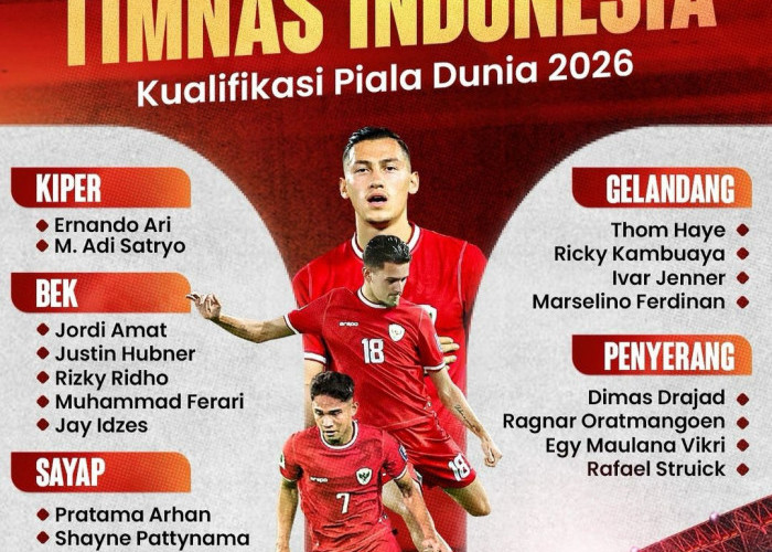 Pertandingan Kualifikasi Piala Dunia 2026: Ini Susunan Pemain Timnas Indonesia Hadapi Irak dan Filipina
