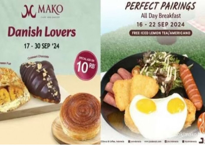 Promo Seru September Mako Bakery dan JCO, Danish Pastry Cuma Rp10.000