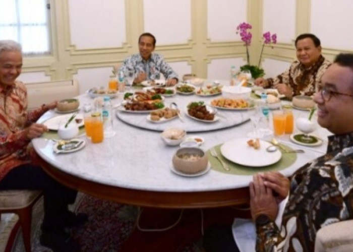 Makan Siang Bareng Presiden Jokowi di Istana, 3 Capres Disuguhkan Menu Ayam Kodok Hingga Es Laksamana Mengamuk