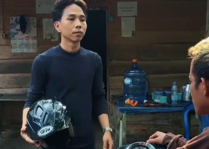Kreatif! Pemuda Benteng Bikin Konten Edukasi Helm 30 Detik, Dapat Apresiasi Polisi