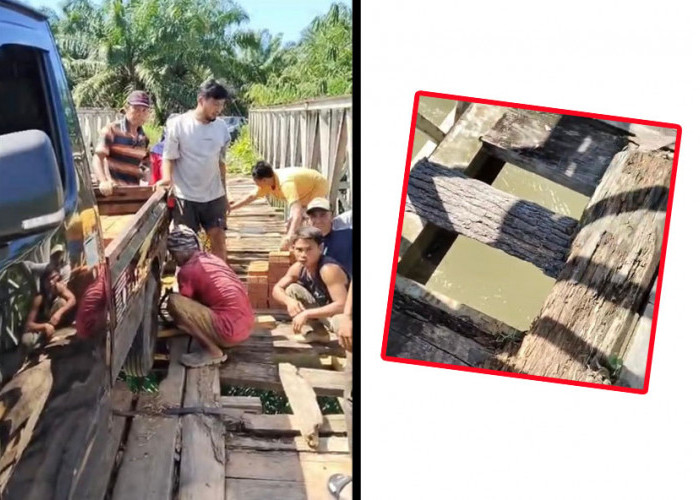 Jembatan Kayu Rusak Parah, Siswa SDN 47 Bengkulu Tengah Gotong Royong Angkat Omprengan MBG