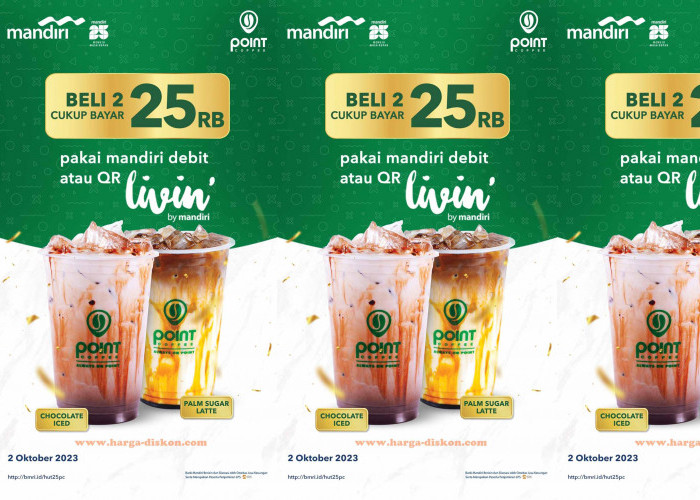 Promo Spesial Bank Mandiri, Beli 2 Cup Minuman Point Coffee Cuma Bayar Rp25 Ribu, Berlaku di Seluruh Outlet