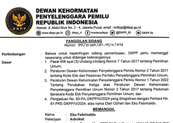 5 Komisioner KPU Bengkulu Tengah 'Diseret' ke Sidang DKPP, Catat Tanggal dan Lokasinya