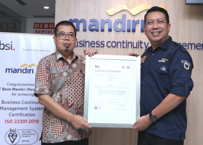 Raih ISO 22301, Bank Mandiri Pastikan KehandalanOperasional Bisnis Berstandar Internasional dan PrinsipESG