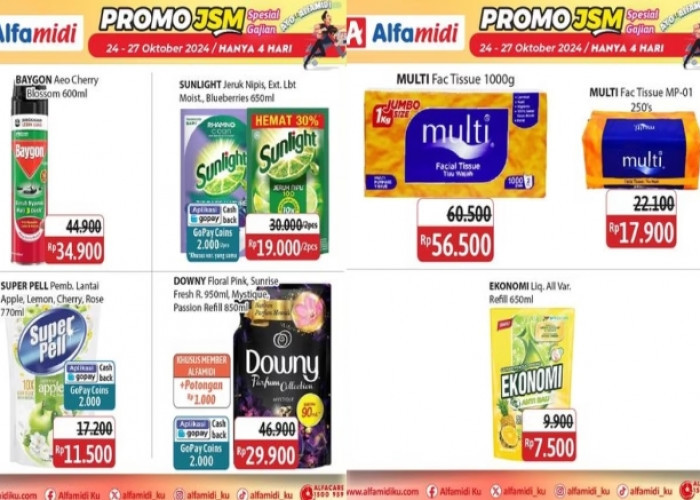 Katalog Promo JSM Alfamidi 25-27 Oktober 2024, Minyak Goreng Mulai Rp30 Ribuan