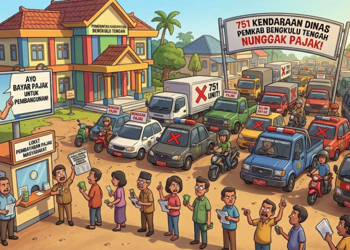 Gencar Imbau Warga Taat Pajak, 751 Kendaraan Dinas di Bengkulu Tengah Malah Nunggak Pajak!