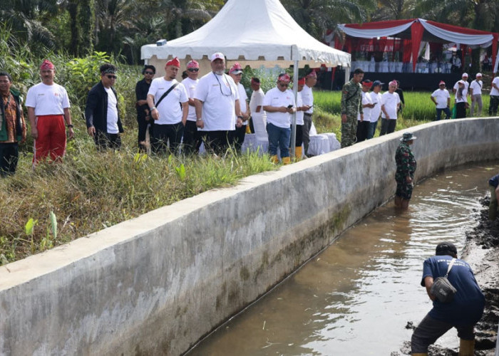 Tak Sekadar Seremonial, Pemkab Bengkulu Tengah Bersama BWS Bersihkan Saluran Irigasi di Taba Penanjung