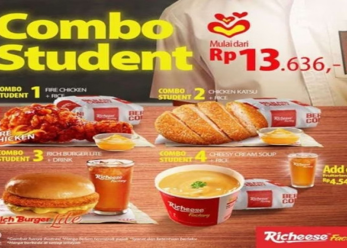 Promo Richeese Senin-Kamis, Ada 4 Pilihan Menu Combo Student Mulai Rp13 Ribuan