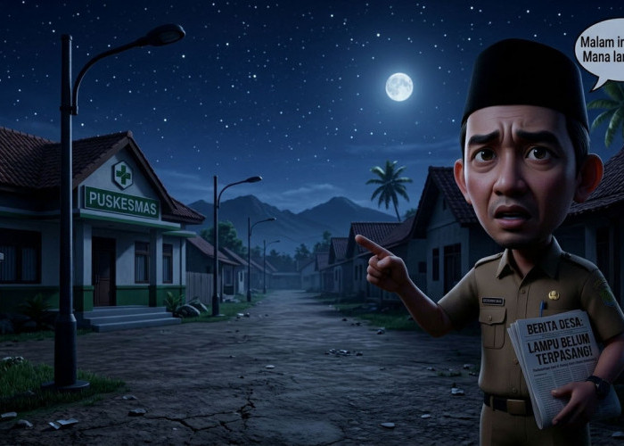 Sudah Dua Bulan Tak Terpasang, Lampu Penerangan Depan Puskesmas Karang Nanding Dipertanyakan