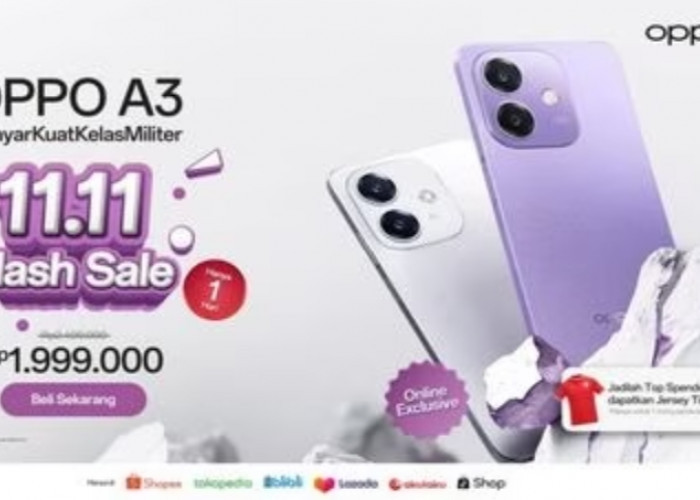 Promo 11.11 Oppo, Ada Flash Sale Oppo A3 Hingga Diskon 75%