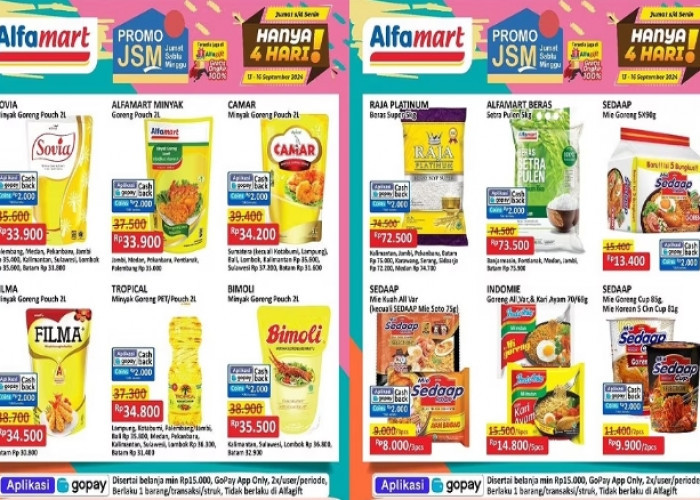 Katalog Promo JSM Alfamart 13-15 September 2024, Diskon Minyak Goreng 2L Cuma Rp30 Ribuan