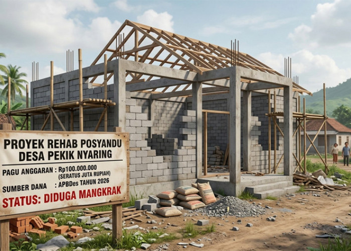 Rehab Posyandu Rp100 Juta Diduga Mangkrak, Camat Akui Sudah Tegur Kades Pekik Nyaring