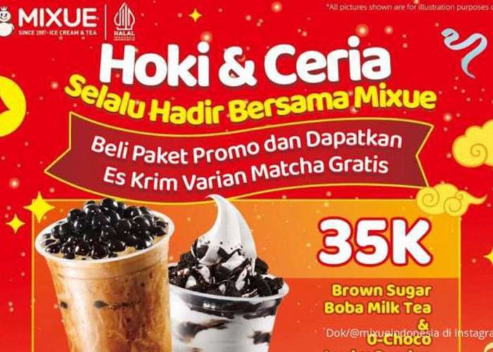 Promo Mixue Spesial Imlek 2025: Beli Paket Hoki Ceria, Dapat Gratis Es Krim Matcha!