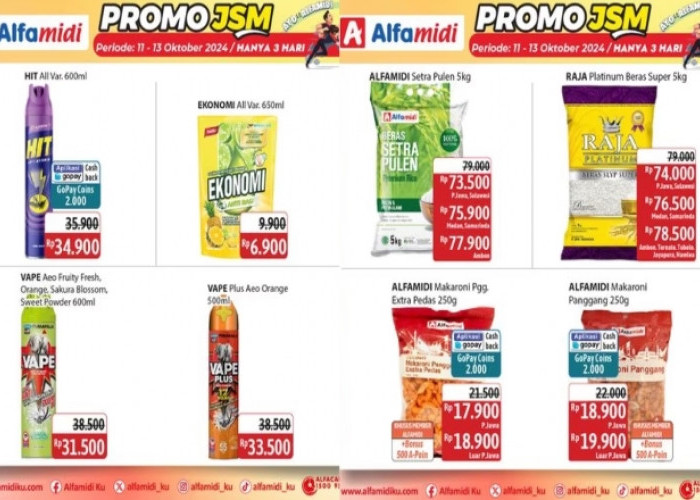 Katalog Promo JSM Alfamidi 11-13 Oktober 2024, Aneka Buah-buahan Mulai Rp1 Ribuan