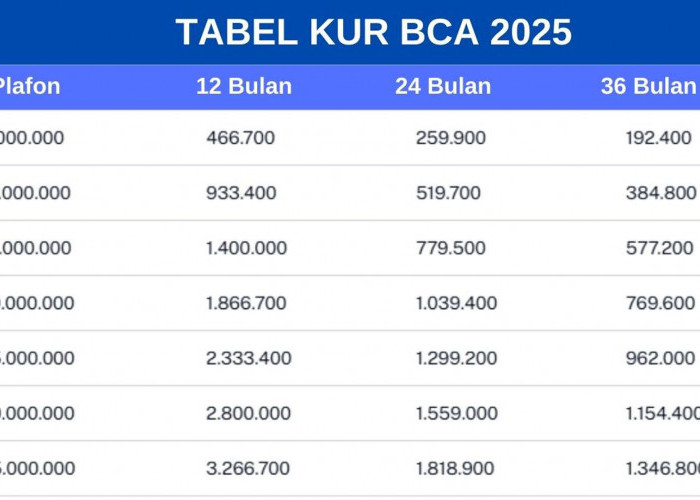 Ingin Tambah Modal Usaha? Intip Syarat dan Tabel Cicilan KUR BCA 2025 Pinjaman Rp50 Juta